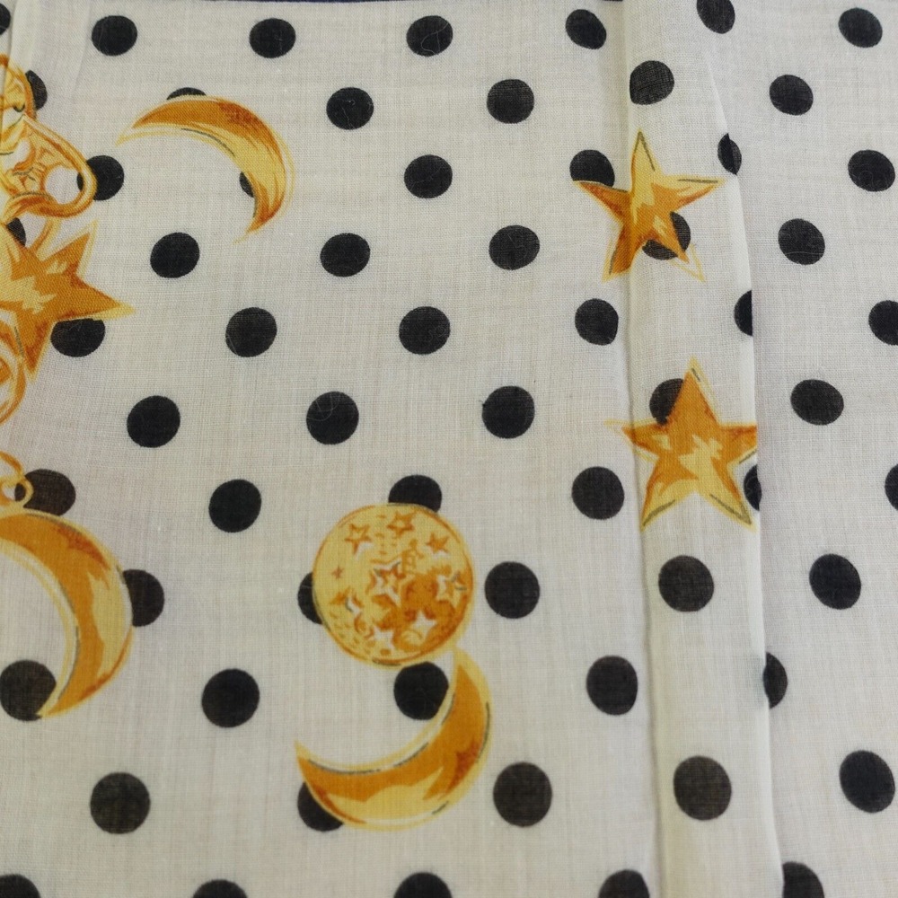 90s VTG CELINE Paris Handkerchief Blue Gold Medallion Chain Dots AUTH Luxe 17x17 - Picture 7 of 11